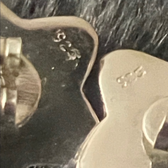 925 silver star studs with cotton candy turquoise - Picture 3 of 3